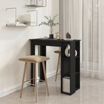 vidaXL Table de bar avec étagère Noir 102x50x103 5cm Bois d'ingénierie