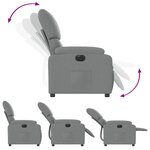 vidaXL Fauteuil inclinable électrique Gris clair Tissu
