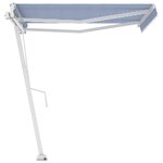 vidaXL Auvent automatique sur pied 300x250 cm Bleu/Blanc