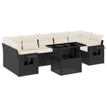 vidaXL Salon de jardin 8 Pièces avec coussins noir résine tressée