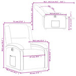 vidaXL Fauteuil inclinable électrique Gris foncé Tissu