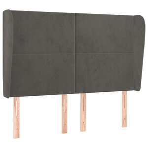 vidaXL Tête de lit avec oreilles Gris foncé 147x23x118/128 cm Velours