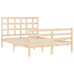 vidaXL Cadre de lit avec tête de lit 140x200 cm bois massif