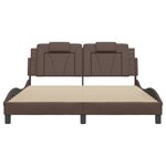 vidaXL Cadre de lit avec tête de lit Marron 160x200 cm Similicuir
