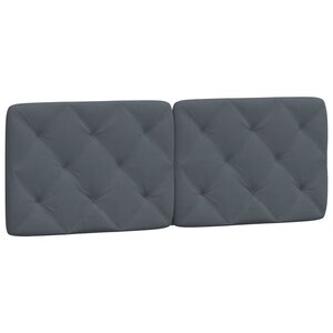 vidaXL Coussin de tête de lit gris foncé 120 cm velours