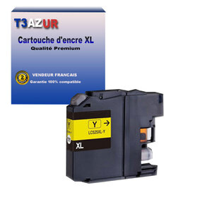 T3AZUR - Cartouche compatible avec Brother MFC-J200 DCP-J105 MFC-J200 DCP-J100 DCP-J105 LC525XL Jaune