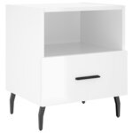 vidaXL Tables de chevet 2 Pièces blanc brillant 40x35x47 5 cm