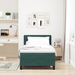 lit box spring vidaXL avec matelas et LED vert foncé 100x200 cm en velours