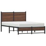 vidaXL Cadre de lit en métal avec tête de lit chêne marron 120x200 cm