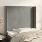 vidaXL Tête de lit avec oreilles Gris clair 83x16x118/128 cm Velours