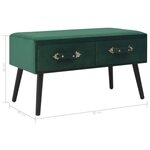 vidaXL Banc avec tiroirs 80 cm Vert Velours