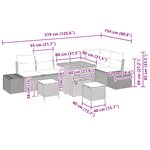 vidaXL Ensemble de Canapés de Jardin 9 Pièces avec Coussins Beige Rattan Poly Acacia