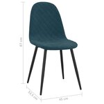 vidaXL Chaises à manger lot de 4 Bleu Velours
