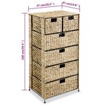vidaXL Unité de rangement avec 6 paniers 47x37x100 cm Jacinthe d'eau