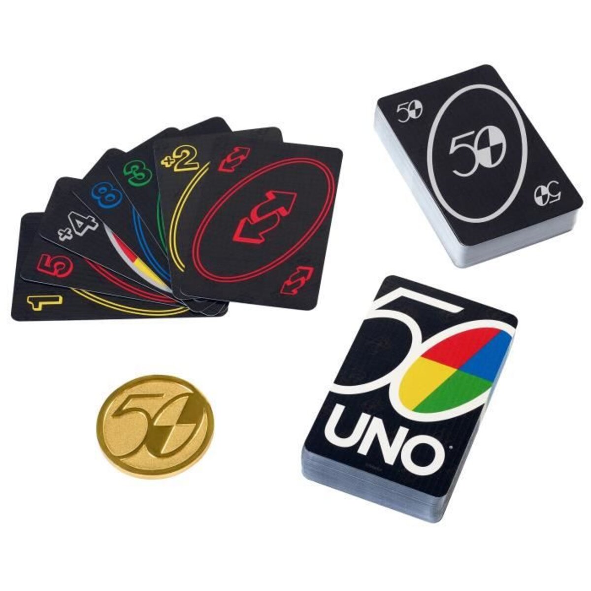 UNO 50eme Premium Jeu de cartes - 2 a 10 joueurs - 7 ans et + - La