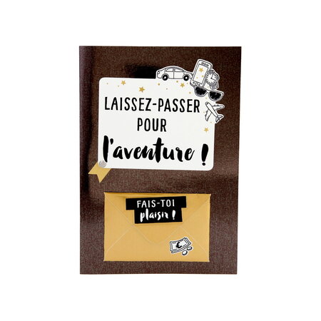 Carte de voeux paillettes - anniversaire - laissez-passer pour l'aventure