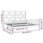 vidaXL Cadre de lit Marron miel Bois de pin massif 200x200 cm