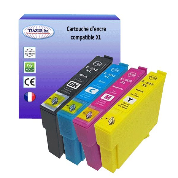 4 cartouches compatibles avec epson 502xl pour epson expression home xp5100  xp5105  xp5115  xp5150  xp5155