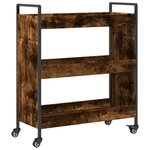 vidaXL Chariot de cuisine chêne fumé 70x30x82 cm bois d'ingénierie