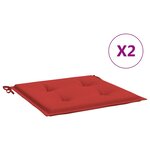 vidaXL Coussins de chaise de jardin lot de 2 rouge 50x50x4 cm