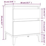 vidaXL Tables de chevet 2 Pièces Chêne fumé 40x35x50 cm