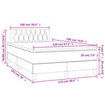 vidaXL Sommier à lattes de lit matelas LED gris clair 120x190 cm tissu