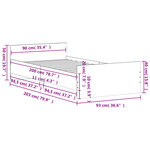 vidaXL Cadre de lit sans matelas chêne marron 90x200cm bois ingénierie