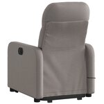 vidaXL Fauteuil inclinable de massage électrique Taupe Tissu