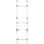 vidaXL Système de garde-robe télescopique barres et étagère Aluminium