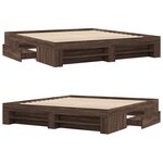 vidaXL Cadre de lit chêne marron 180x200 cm bois d'ingénierie