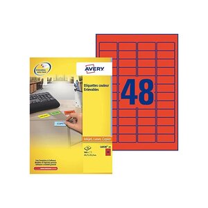 960 étiquettes, 45,7 x 21,2 mm, rouge avery zweckform