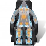 vidaXL Fauteuil de massage Noir Similicuir