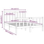 vidaXL Cadre de lit Bois massif 140x200 cm
