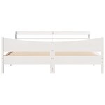 vidaXL Cadre de lit et tête de lit blanc 180x200 cm bois de pin massif