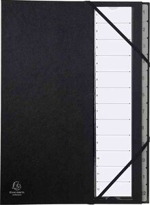 Trieur rigide Ordonator numerique dos extensible 12 compartiments 1 à 12 - Noir EXACOMPTA