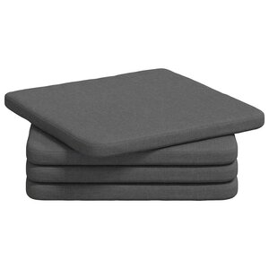 vidaXL Coussins de siège 4 Pièces Gris foncé 40 x 40 x 3 cm tissu