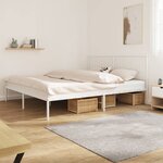 vidaXL Cadre de lit métal avec tête de lit blanc 183x213 cm