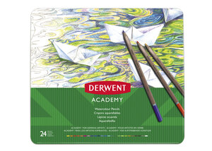 Crayon de couleur aquarellable Derwent Academy 24 pièces
