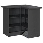 vidaXL Ensemble de bar de jardin 5 Pièces avec coussins noir poly rotin