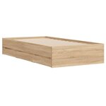 vidaXL Cadre de lit et tiroirs chêne sonoma 75x190cm bois d'ingénierie