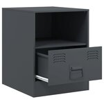 vidaXL Table de chevet anthracite 34 5x39x44 cm acier