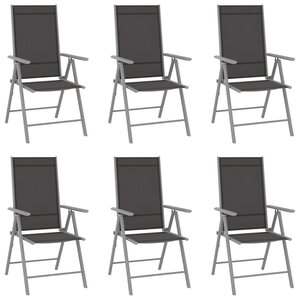 vidaXL Chaises de jardin pliables lot de 6 Textilène Noir