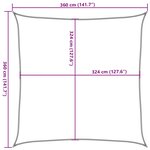 vidaXL Voile d'ombrage 160 g/m² Noir 3 6x3 6 m PEHD