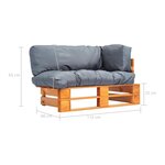 vidaXL Canapé palette de jardin avec coussins gris bois de pin