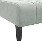 vidaXL Chaise longue gris clair velours