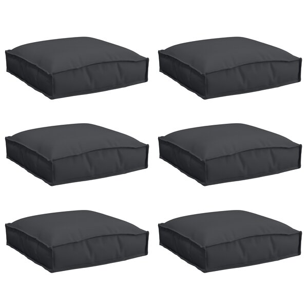 vidaXL Coussins de palette pour siège 6 Pièces Noir 40x40x8 cm Tissu Oxford