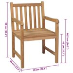 vidaXL Chaises de jardin lot de 2 avec coussins bleu royal Teck massif