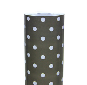 Rouleau de papier cadeaux excellia 70 cm x 50 m pois blanc fond taupe clairefontaine