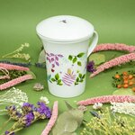 Tisanière fleurie porcelaine 250 ml + Tisane Soirées d'hiver