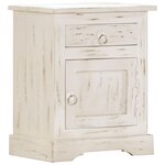 vidaXL Table de chevet Blanc 40 x 30 x 50 cm Bois de manguier massif